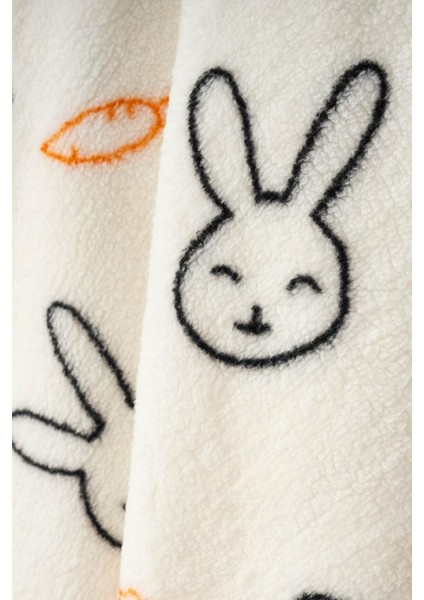 Sevimli Tavşan Desenli Peluş Battaniye BBTF.EKR.95077 fiyatları