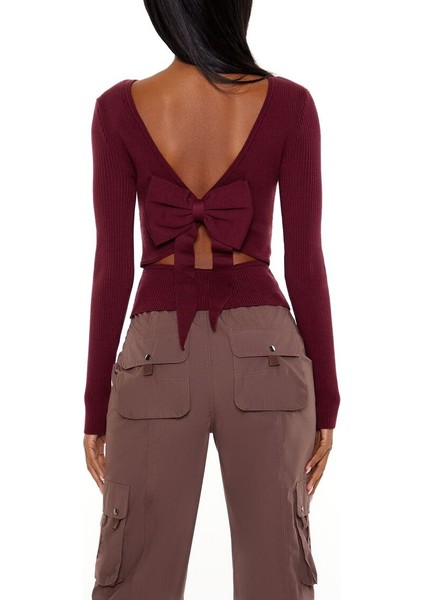 Bisiklet Yaka Fiyonk Detaylı Kazak