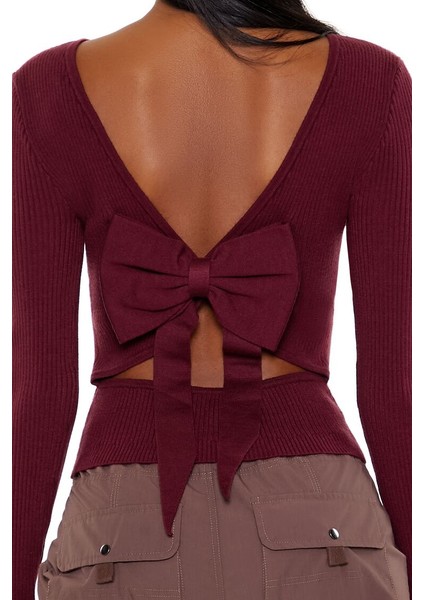 Bisiklet Yaka Fiyonk Detaylı Kazak