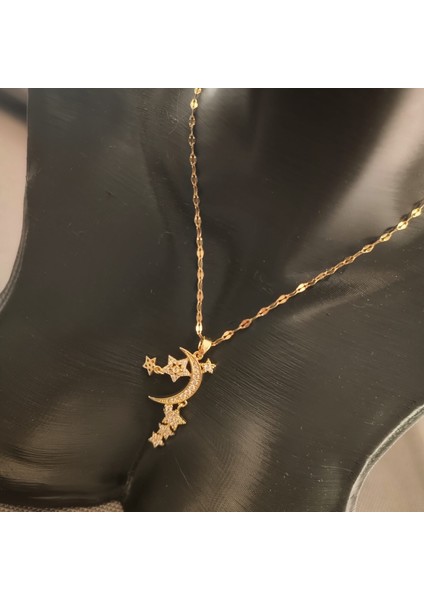 Ayyıldız / Kuyruklu Yıldız Kolye 316L Çelik Gold Renk fiyatları