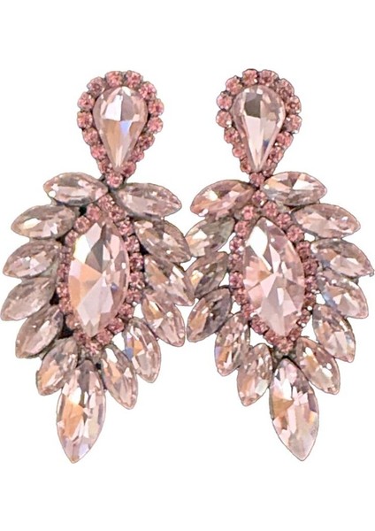 Kadın Damla Model Gerçek Taşlı Abiye Elbise ve Küpe, Düğün, Nişan, Söz, Kına, Parti modelleri