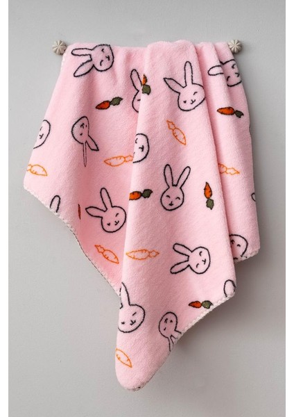 Sevimli Tavşan Desenli Peluş Battaniye BBTF.PMB.95077