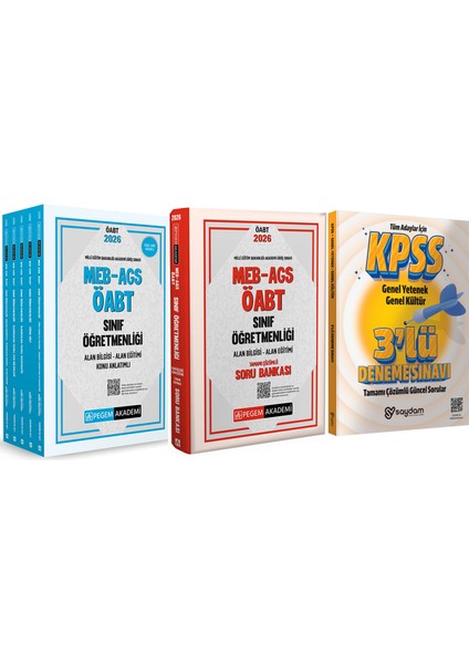 2026 Meb Ags Öabt Sınıf Öğretmenliği Konu Anlatımlı 5 Kitap (1480 Sayfa)-Tamamı Çözümlü Soru Bankası