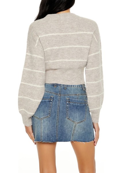 Çizgili Belden Oturtmalı Kazak modelleri