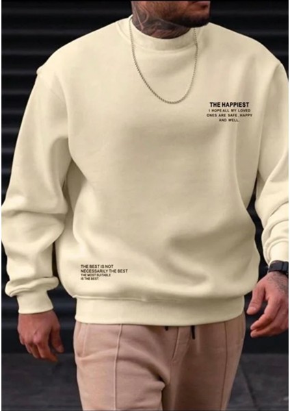 Punıx Büyük Beden Yüksek Kalite Dijital Baskılı 3 Iplik Kışlık Bisiklet Yaka Yeni Sezon Erkek Sweatshırt