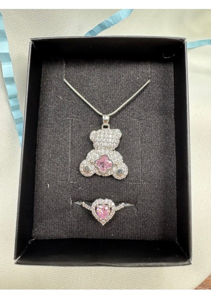 Sevgililer Günü Için Güzel Pembe Kalp, Ayıcık, Doğal Taş Bileklik ve Kurdele Toka modelleri