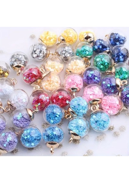 8'li Renkli Yıldızlı Top Takı Seti, Kolye ve Küpe Ucu, Şık ve Hafif Seçenekler modelleri