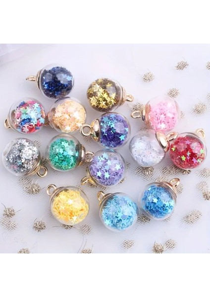 8'li Renkli Yıldızlı Top Takı Seti, Kolye ve Küpe Ucu, Şık ve Hafif Seçenekler fırsatları