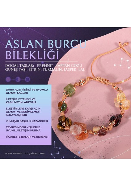 Çok Renkli Doğal Taş Makrome Bileklik, Aslan Burcu Için Şık ve Enerjik Tasarım fiyatları