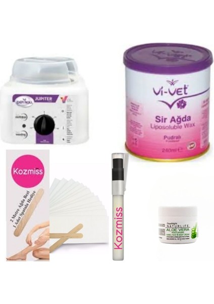 Pudralı Konserve Ağda Seti 240ML ve Isıtıcı Makinesi, 5 Parça modelleri