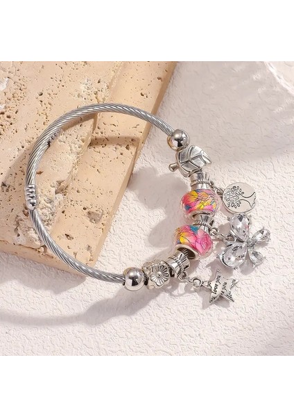 Pandora Tarz , I Love You Kelebek Hayat Ağacı Charmlı Gümüş Bileklik, Ahşap Kutu Içerisinde indirimleri