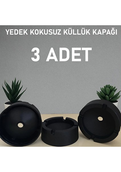 3 Adet Yedek Kokusuz Küllük Kapağı – Tüm Cam Küllüklere Uyumludur