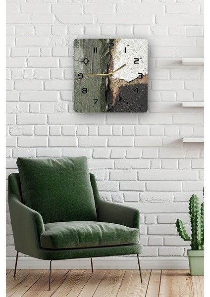 Soyut Doku Desenli Temperli Cam Kare Saat 33X33 cm Ebadında Uv Baskı - KCS029 fiyatları