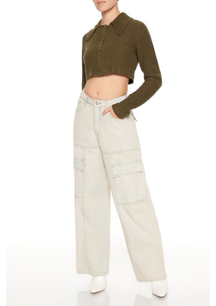 Düğmeli Crop Hırka fırsatları