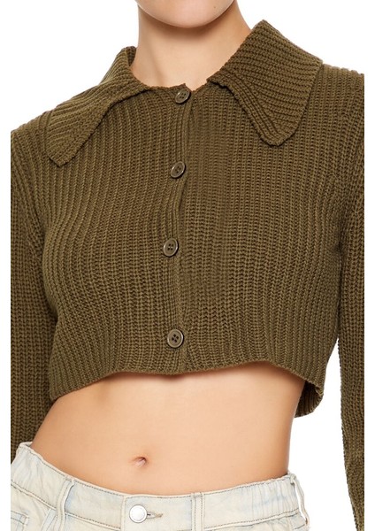 Düğmeli Crop Hırka indirimleri