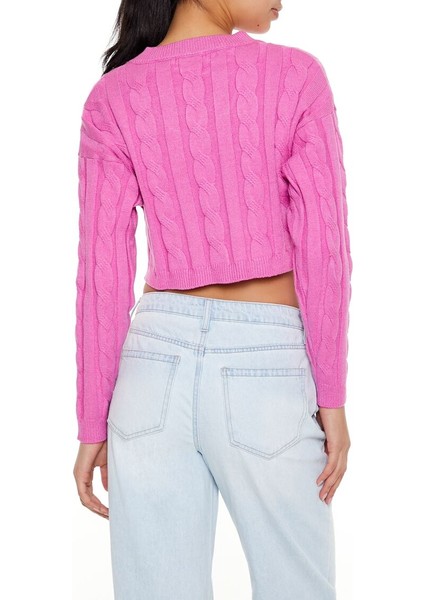 Saç Örgü Detaylı Kazak