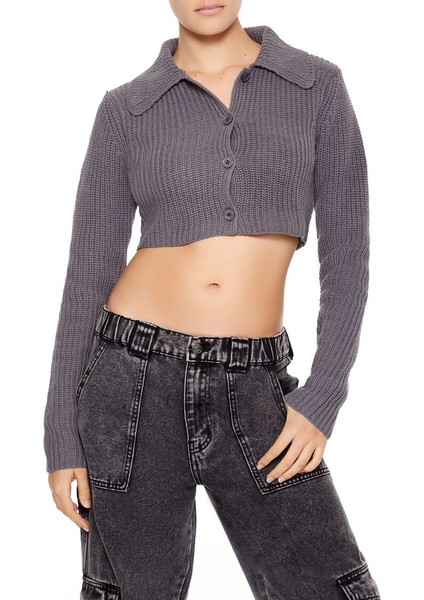 Düğmeli Crop Hırka fiyatları