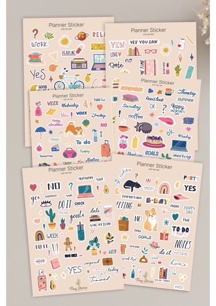 Planlayıcı Sticker Seti - 6 Sayfa / Scrapbook