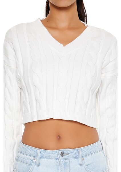 Saç Örgü Detaylı Kazak