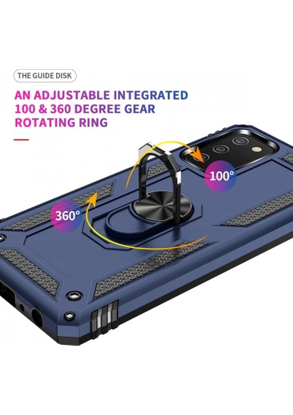 Samsung Galaxy A03S Kılıf Sofya Yüzüklü Silikon Kapak - Lacivert indirimleri