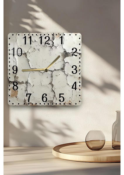 Beton Dokulu Temperli Cam Kare Saat 33X33 cm Ebadında Uv Baskı - KCS034 indirimleri