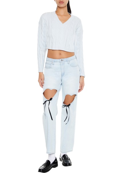 Saç Örgü Detaylı Kazak