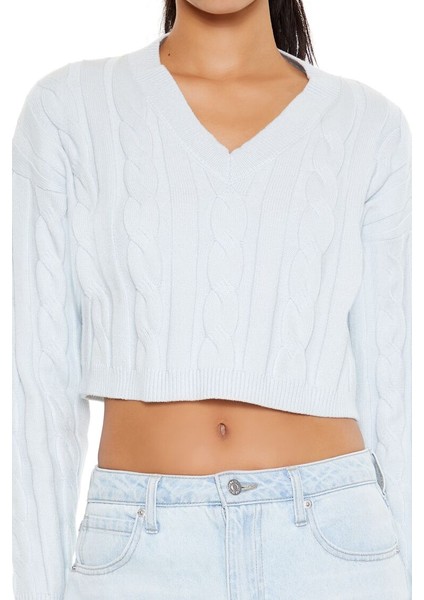 Saç Örgü Detaylı Kazak