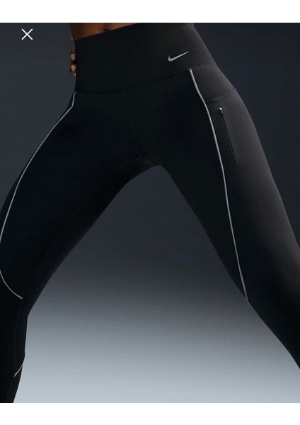 Go Firm-Support High-Waisted Reflective 7/8 Training Yüksek Belli Siyah Kadın Tayt