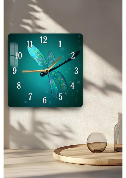 Yusufçuk Desenli Temperli Cam Kare Saat 33X33 cm Ebadında Uv Baskı - KCS036 indirimleri