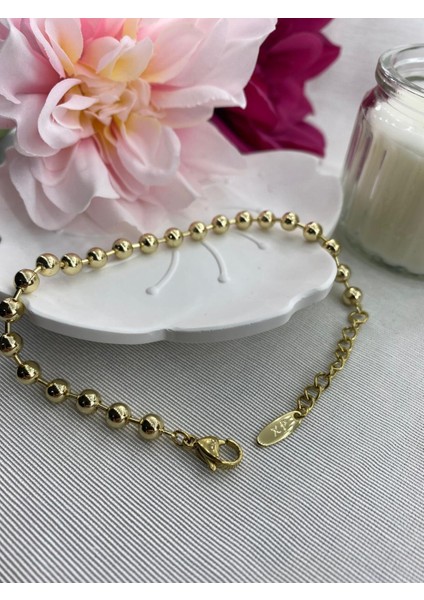 Çelik Altın Renk Top Top Bileklik modelleri