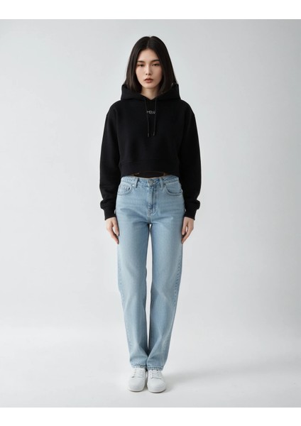 Kapüşonlu Dökümlü Crop Sweatshirt fırsatları