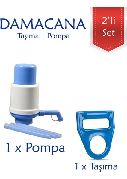 2’li Damacana Seti – Damacana Pompası ve Taşıma Aparatı