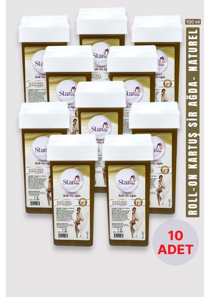 Doğal Roll On Sir Ağda, Tüm Ciltler Için 10'lu Paket (10X100 Ml)