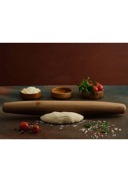 Fransız Tipi -El Yapımı Ceviz Ağacı Hamur Açma Merdanesi – 49 cm