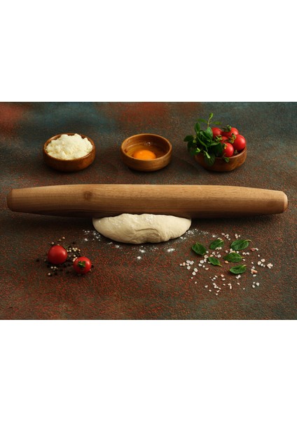 Fransız Tipi -El Yapımı Ceviz Ağacı Hamur Açma Merdanesi – 49 cm