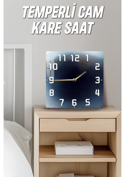 Göz Alıcı Tasarım Temperli Cam Kare Saat 33X33 cm Ebadında Uv Baskı - KCS053 fırsatları