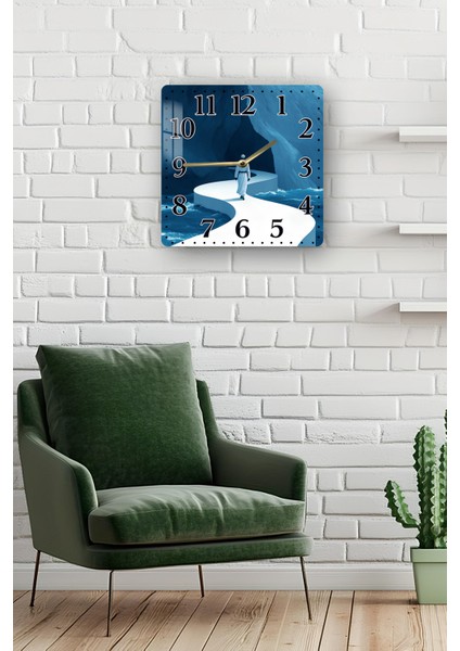 Mavi Yolculuk ve Derviş Temalı Temperli Cam Kare Saat 33X33 cm Ebadında Uv Baskı - KCS048 fiyatları