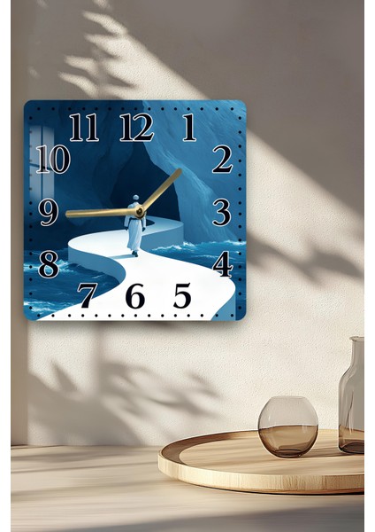 Mavi Yolculuk ve Derviş Temalı Temperli Cam Kare Saat 33X33 cm Ebadında Uv Baskı - KCS048 indirimleri