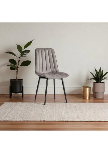 S87 Togo Sandalye (2 Adet) – Gri Kumaş, Siyah Metal Ayak fiyatları