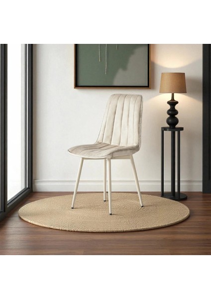 S87 Togo Sandalye (2 Adet) – Krem Kumaş, Kapuçino Metal Ayak fiyatları