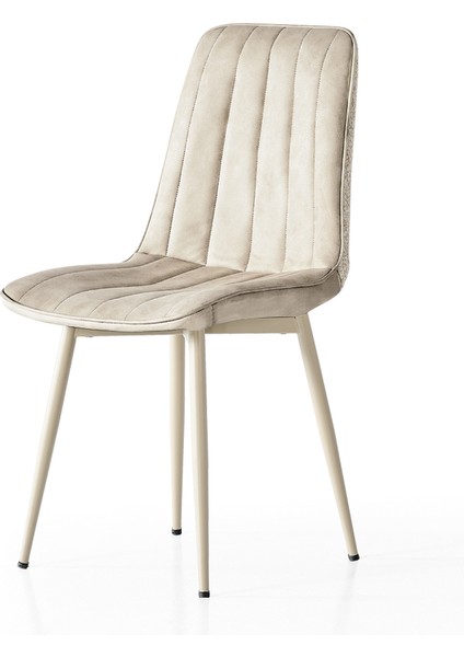 S87 Togo Sandalye (2 Adet) – Krem Kumaş, Kapuçino Metal Ayak modelleri