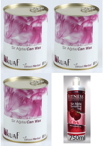 Titanyum Ağda Konserveleri ve Temizleme Yağı Seti, 3+1, 800 ML+750 ml