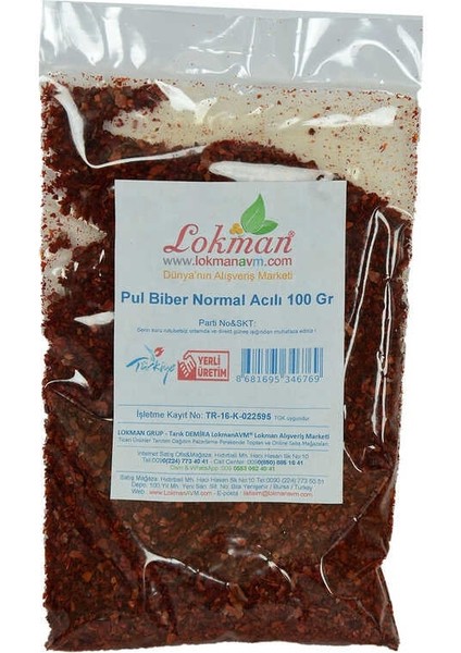 Pul Biber Normal Acılı 100 gr Paket fiyatları