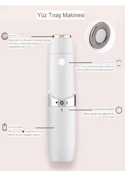Kadın Yüz Epilasyon Cihazı, LED Işık, 10.000 Rpm, Hassas Cilt Uyumlu fırsatları