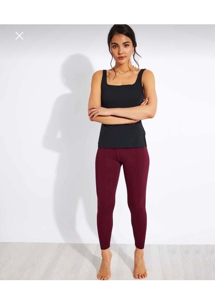 Yoga Luxe Shelf-Bra Dri-Fit Black Tank Top Siyah Kadın T-Shirt/atlet