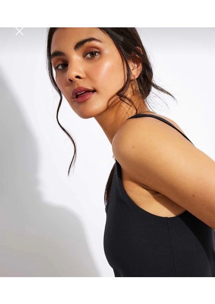 Yoga Luxe Shelf-Bra Dri-Fit Black Tank Top Siyah Kadın T-Shirt/atlet