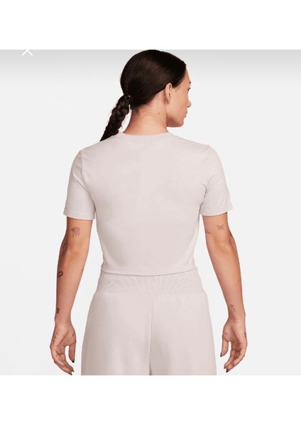 Sportswear Essential Slim Cropped Pembe Kadın T-Shirt modelleri
