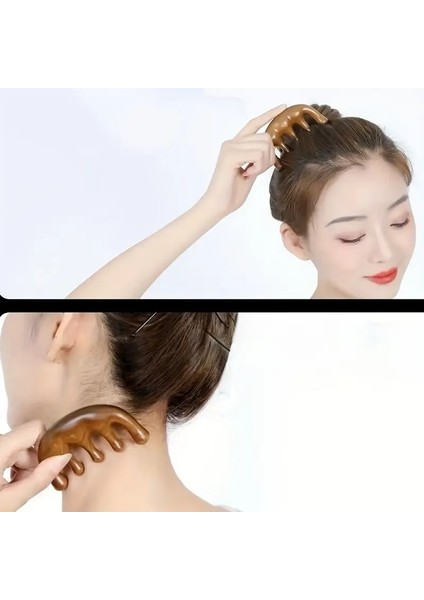 Saç Derisi Tarağı Masaj Aleti Ahşap Tarak Meridyen Gua Sha Masaj Aparatı Geniş Dişli Tarak AT-113 fiyatları