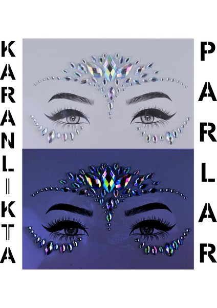 Gri Kendinden Yapışkanlı Yüz ve Vücut Taşı Seti, Düğün ve Parti Için 2'li fırsatları