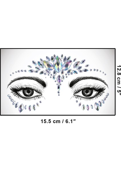 Gri Kendinden Yapışkanlı Yüz ve Vücut Taşı Seti, Düğün ve Parti Için 2'li indirimleri